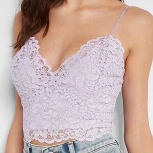 Lace Spaghetti Strap Top - Lavender